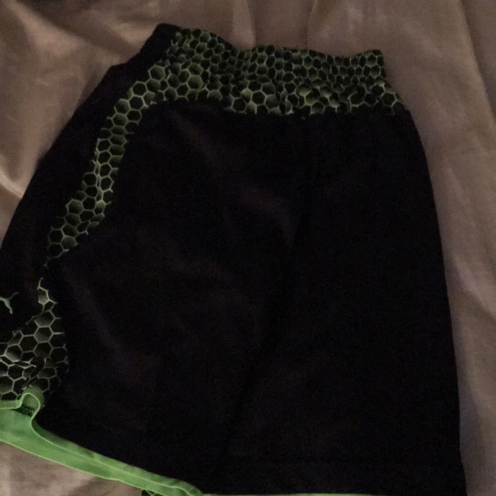 Puma black and green shorts